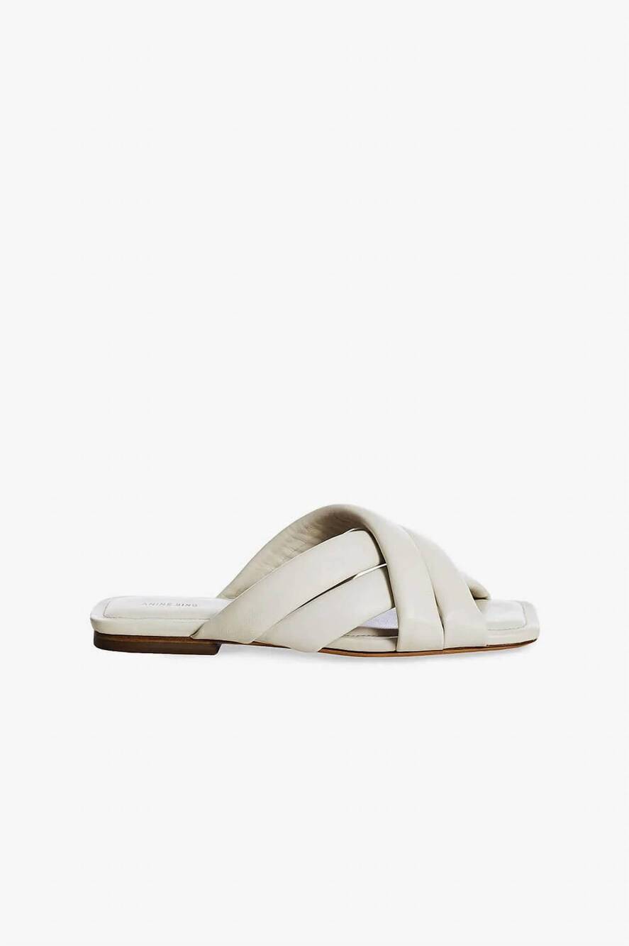NEW ANINE BING women's eve sandals in ivory